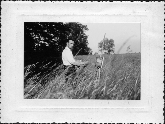 1941 - Roger Aliquot dans son atelier 9 rue Charles Gille à Tours