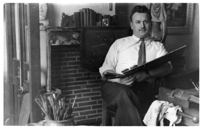 1950 - Roger Aliquot dans son atelier à Hénin-Liétard