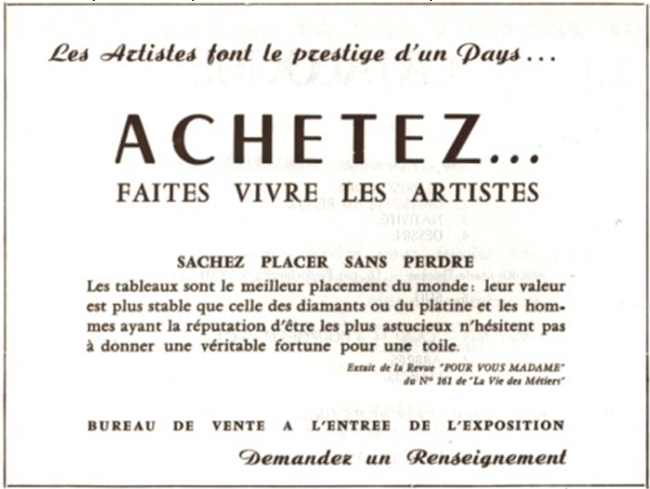 Extrait du catalogue du Salon du Nord d'avril 1961 ( Henninum )