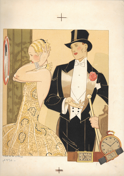 1930 - lithographie 2 (24/33 cm), Signée : Aliquot 2A DL Litho