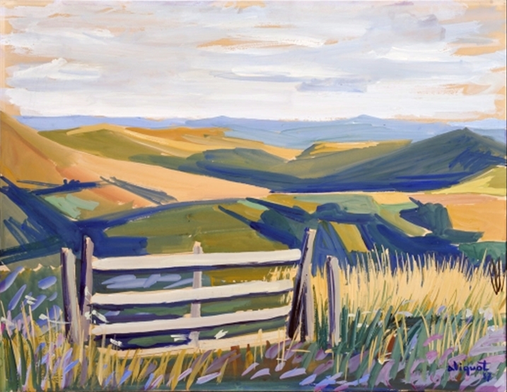 1957 - Barrière en Auvergne, Gouache