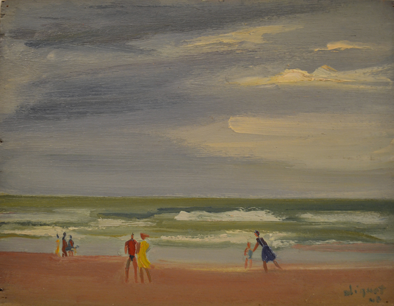  Plage sous un ciel gris - 1948
