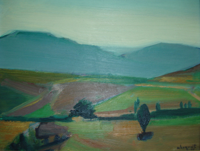 1955 - Paysage de l'Aveyron, Huile