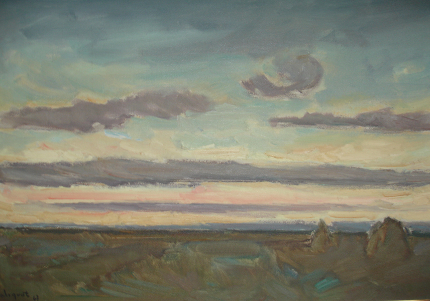 Coucher de soleil en Artois - 1967