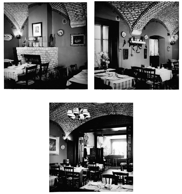 Trois vues de la salle du Restaurant de Paris